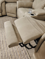 Next-gen Durapella Sand Microfiber Power Recliner - Ella Furniture