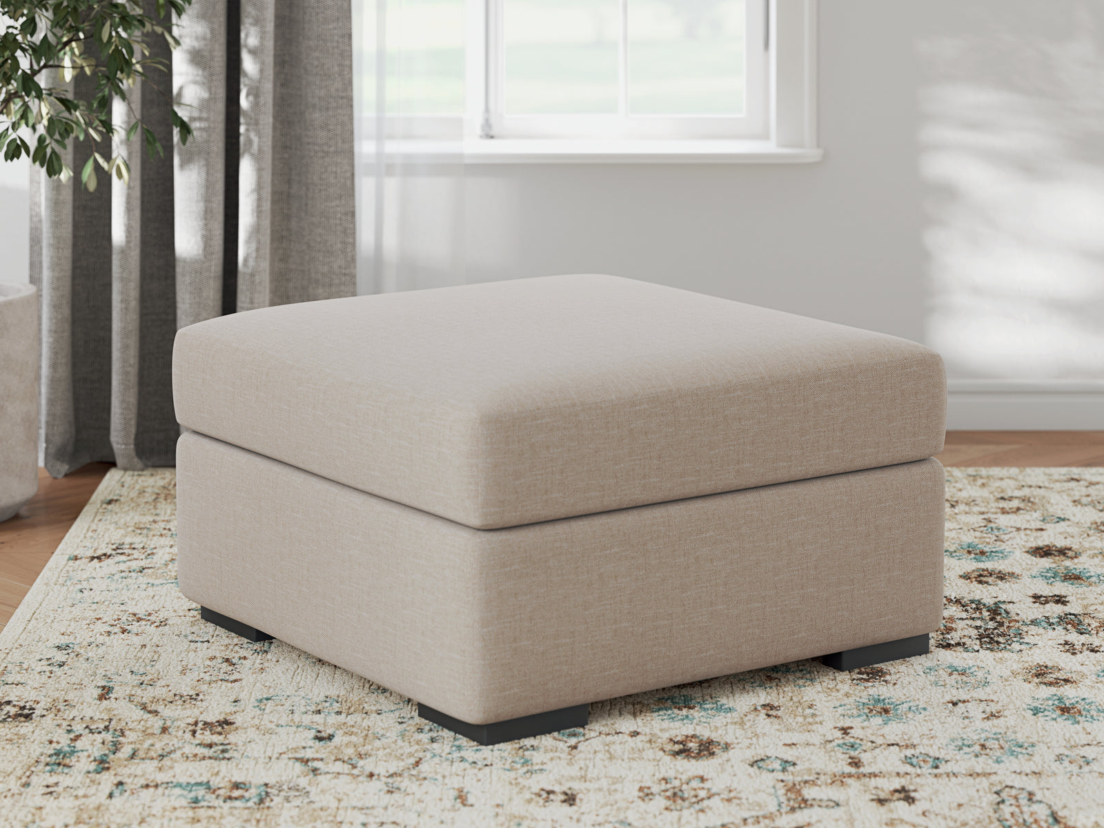 LadyMae Twill Performance Fabric,Next-Gen Nuvella™ Oversized Accent Ottoman