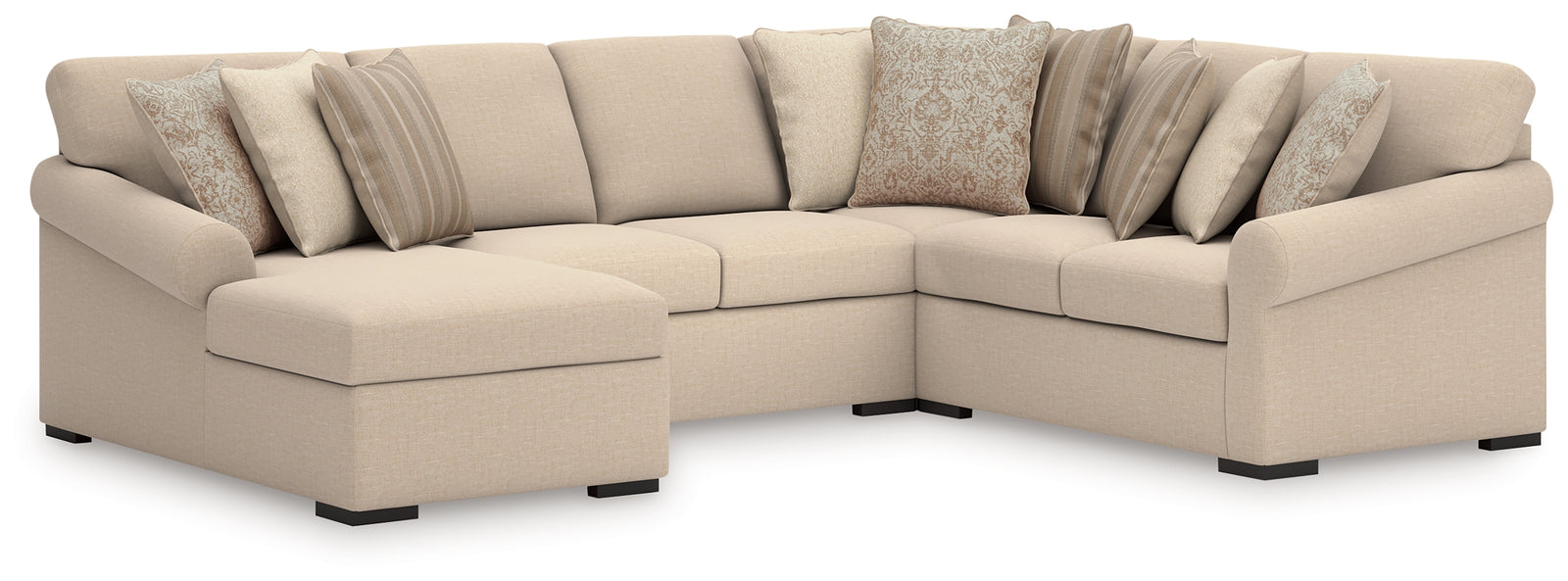 LadyMae Twill Performance Fabric,Next-Gen Nuvella™ 4-Piece Sectional with Chaise