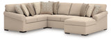 LadyMae Twill Performance Fabric,Next-Gen Nuvella™ 4-Piece Sectional with Chaise
