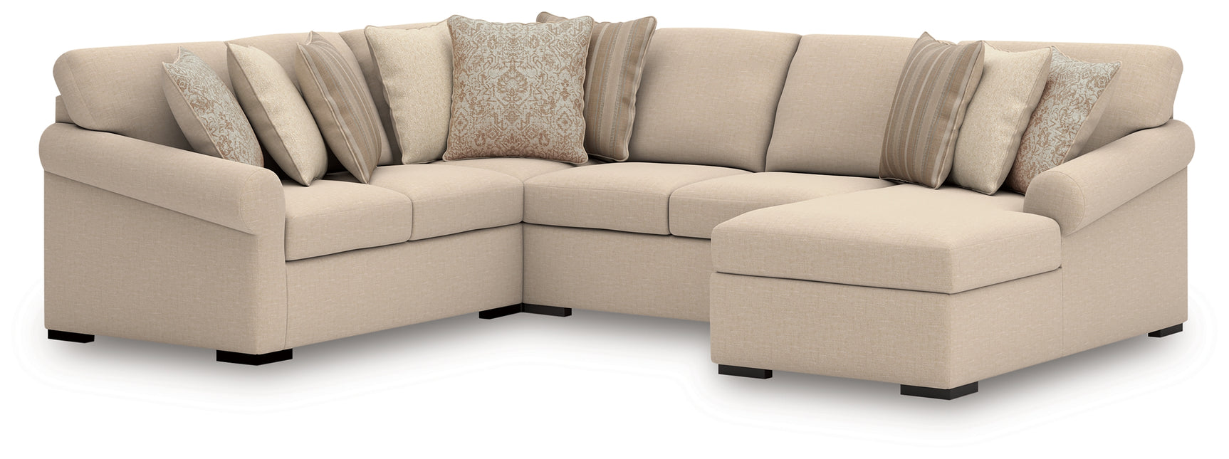 LadyMae Twill Performance Fabric,Next-Gen Nuvella™ 4-Piece Sectional with Chaise