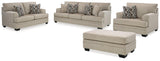 Stonemeade Taupe Sofa, Loveseat, Chair and Ottoman