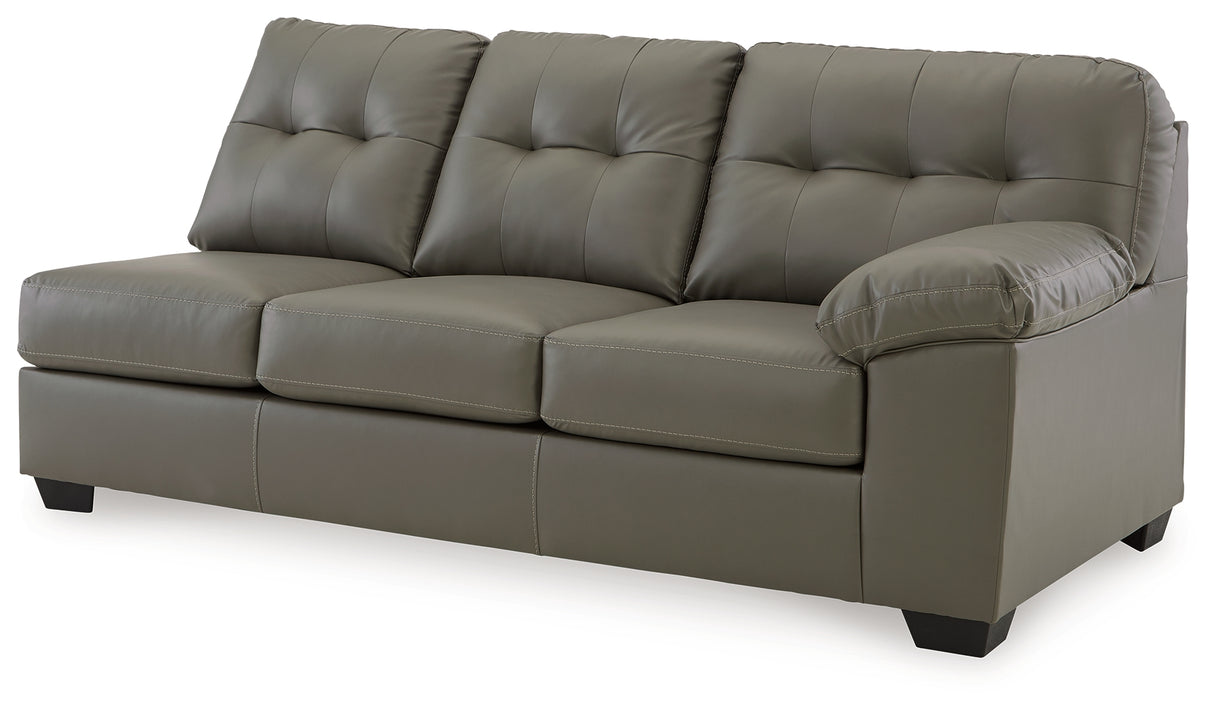 Donlen Gray 2-Piece Sectional With Ottoman