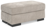 High Profile Taupe Chenille Ottoman