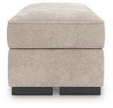 High Profile Taupe Chenille Ottoman