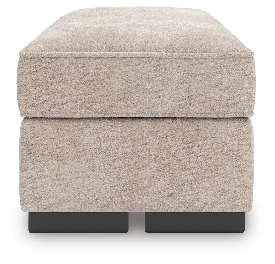 High Profile Taupe Chenille Ottoman