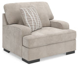High Profile Taupe Chenille Oversized Chair