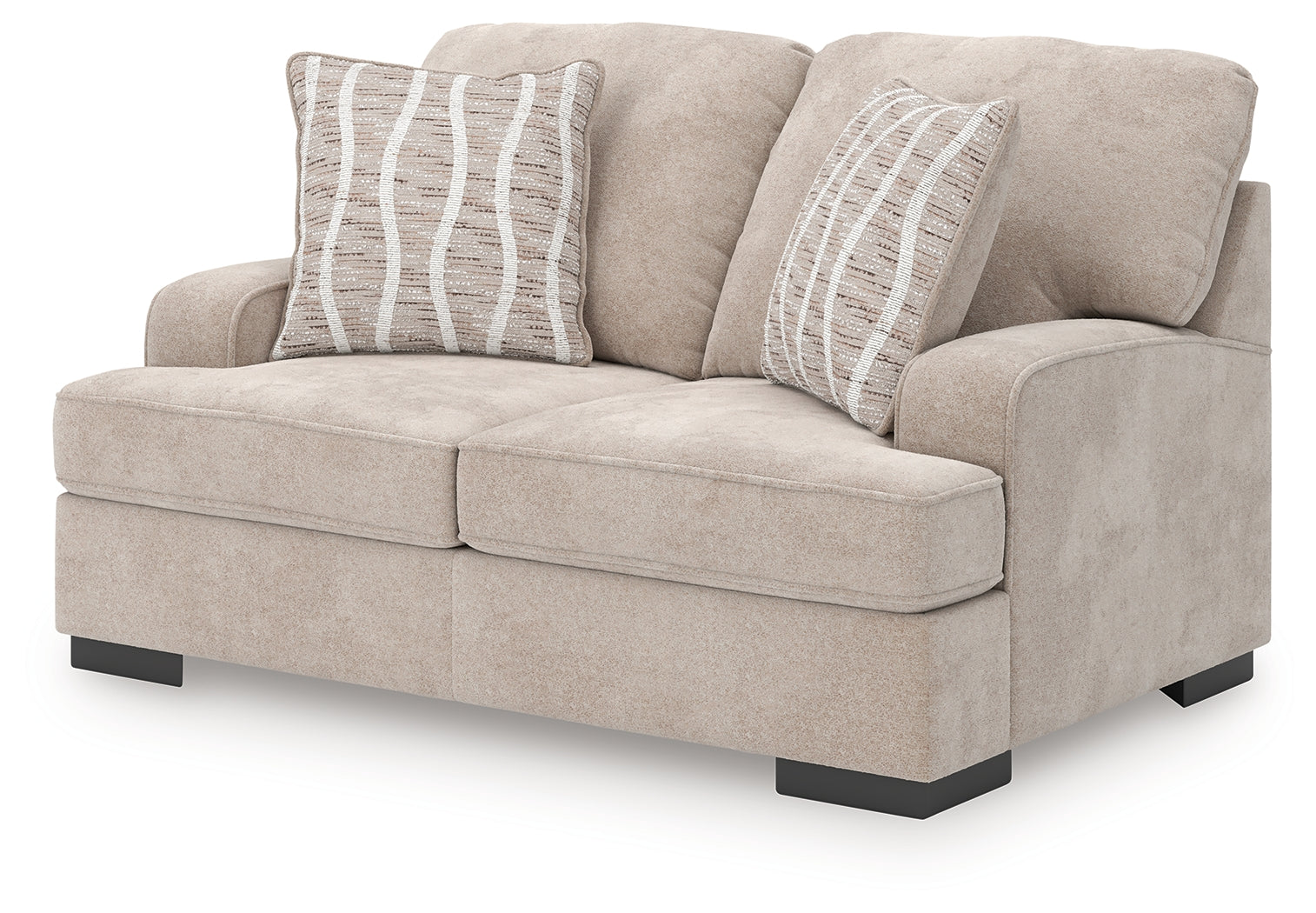 High Profile Taupe Chenille Loveseat