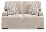 High Profile Taupe Chenille Loveseat