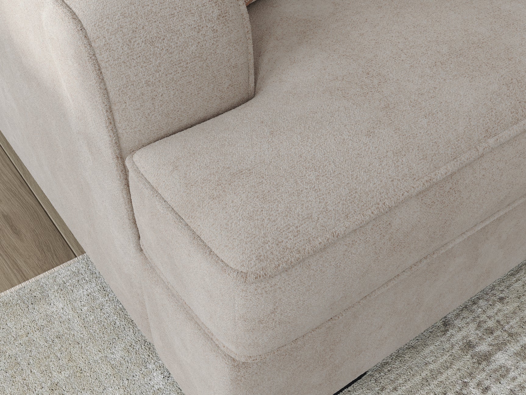High Profile Taupe Chenille Sofa
