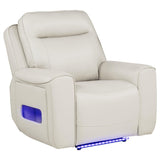 Rojas Dual Power Recliner with Cupholder Storage and LED Lighting Greige — product view