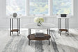 Brown, Black and White Coffee Table with Two End Tables — product view