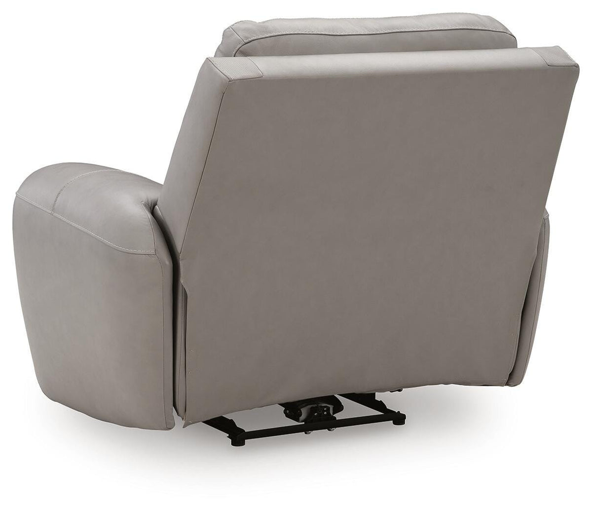 Real Moments Ash Leather Power Recliner with Audio Seating — back view