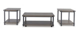 Gray and Black 47.63-Inch Coffee Table with Two End Tables — product image 2