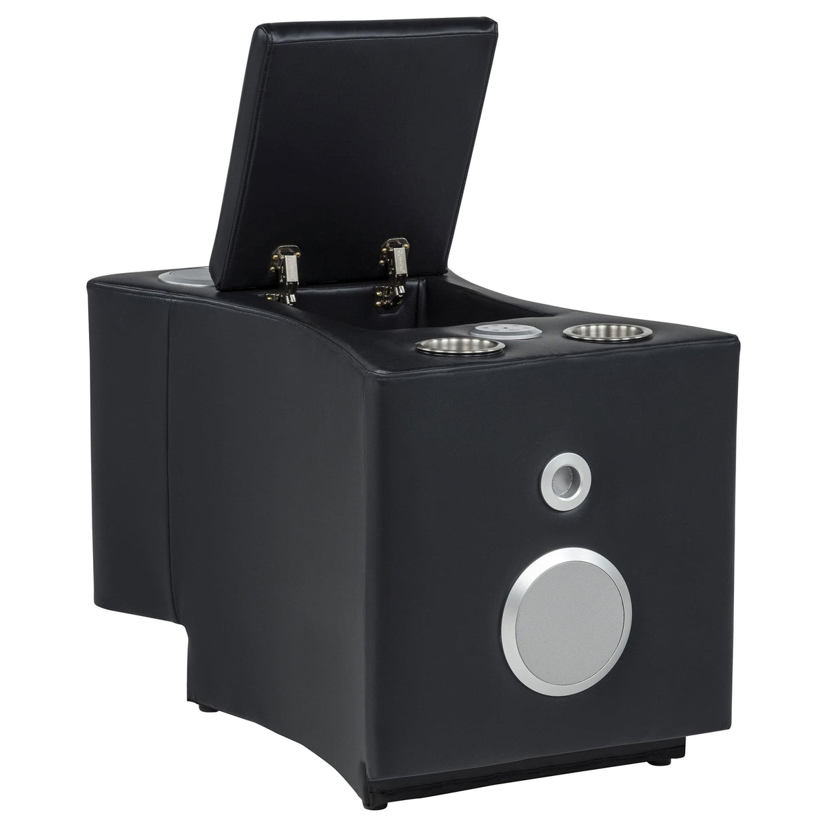 Madden Faux Leather Bluetooth Audio Console with Power Outlet Black — product image 4