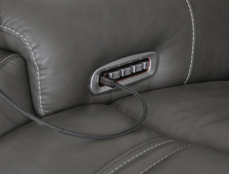 5Z - Pittson Anchor Leather 6-Piece Power Reclining Sectional view 3