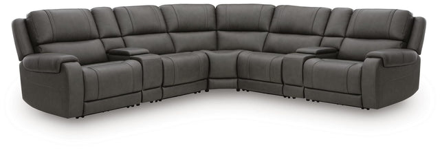 5Z - Pittson Anchor Leather 7-Piece Power Reclining Sectional view 5