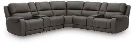 5Z - Pittson Anchor Leather 7-Piece Power Reclining Sectional view 4
