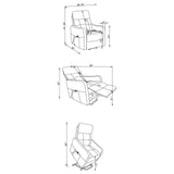 Dayes Upholstered Power Lift Recliner Chair Taupe