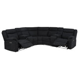 Hagen Upholstered Power Reclining Sectional Sofa Steel Grey