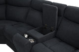 Hagen Upholstered Power Reclining Sectional Sofa Steel Grey