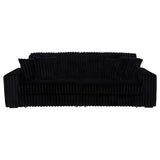 Jacana Corduroy Upholstered Dual Power Chaise Sofa Black