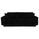 Jacana Corduroy Upholstered Dual Power Chaise Sofa Black