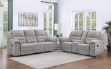 Grimm Gray Reclining Sofa Loveseat