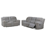 Grimm Gray Reclining Sofa Loveseat
