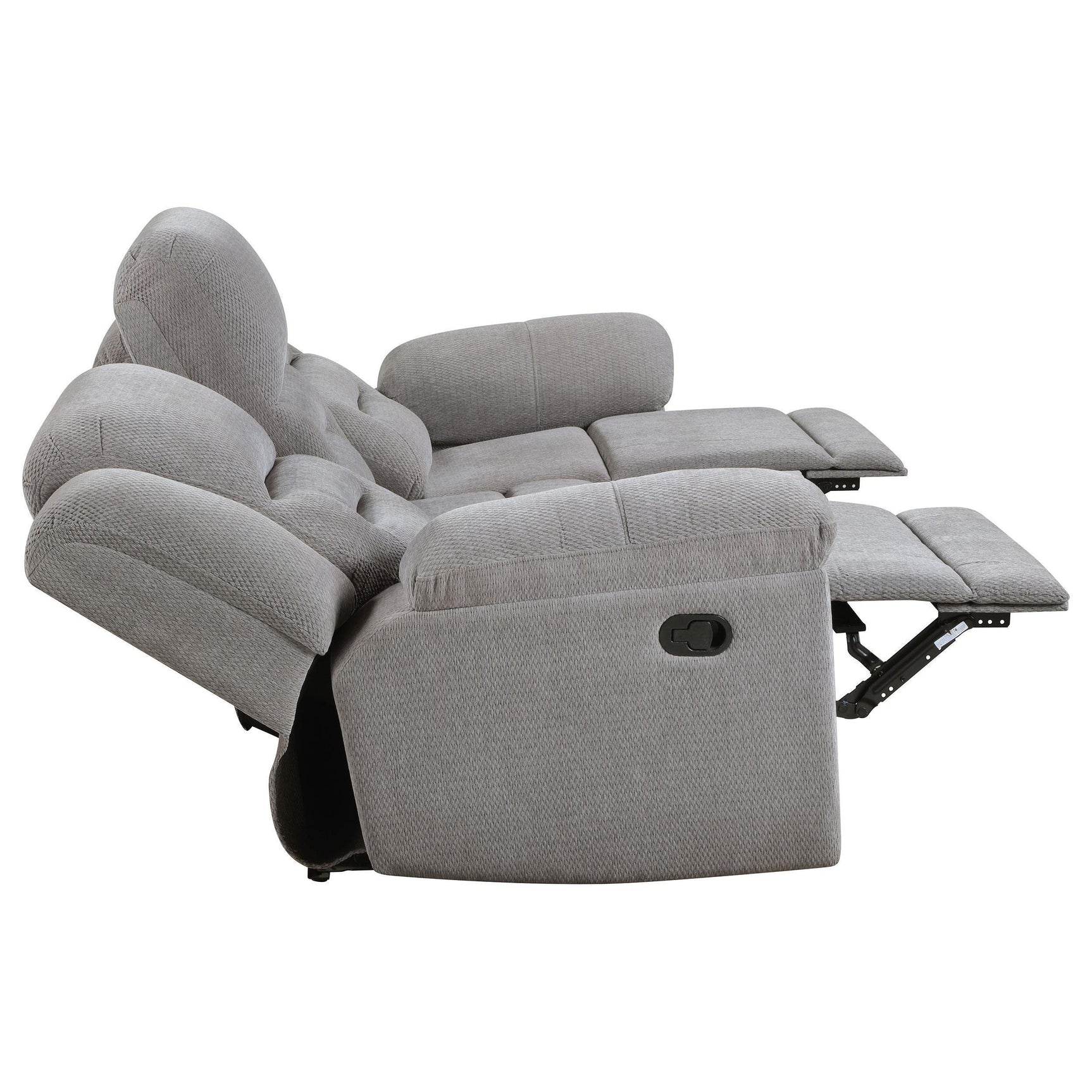 Grimm Gray Reclining Sofa Loveseat