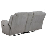 Grimm Gray Reclining Sofa Loveseat