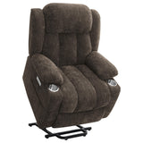 Houston Upholstered Power Lift Recliner Chair Dark Brown 603233P