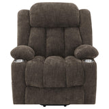 Houston Upholstered Power Lift Recliner Chair Dark Brown 603233P