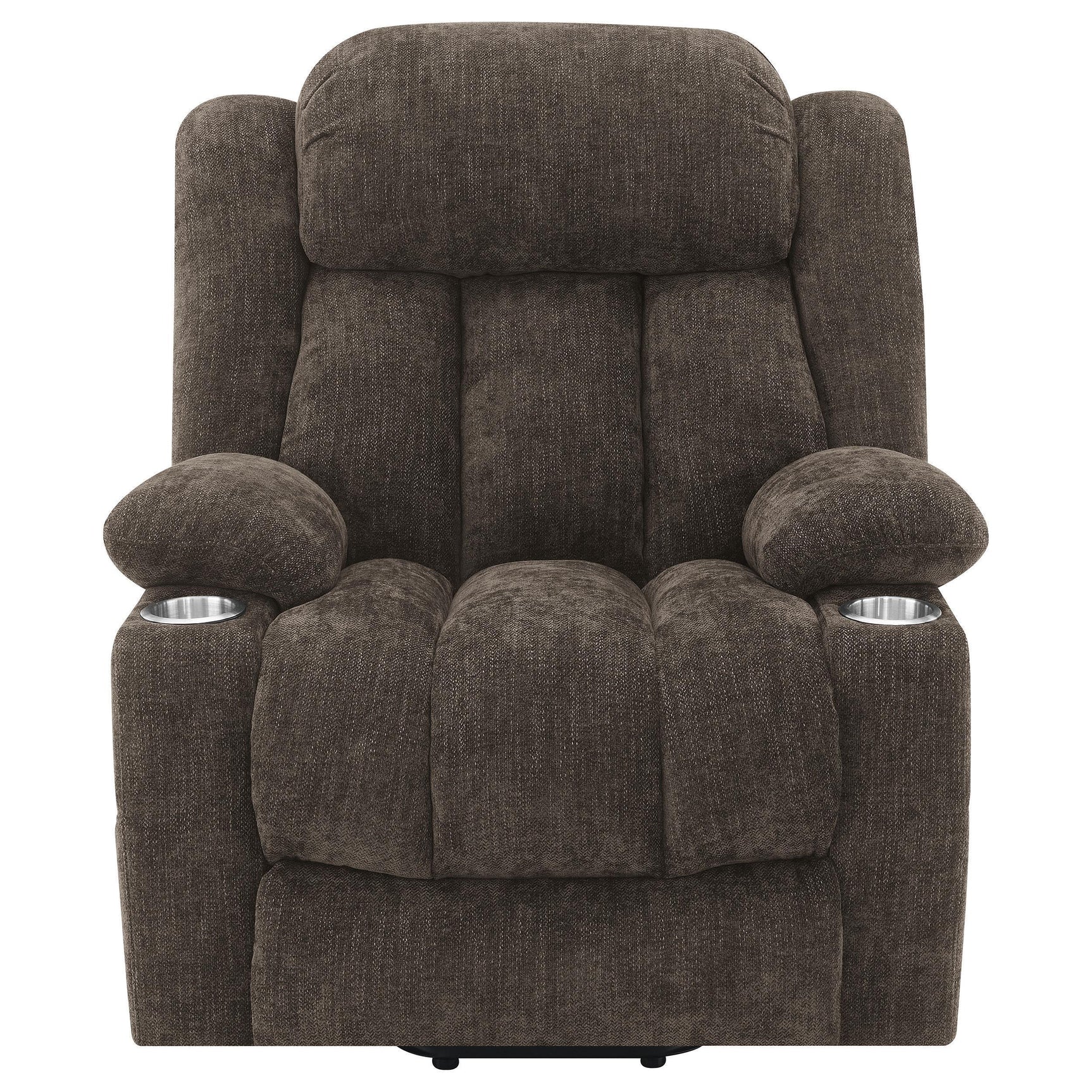 Houston Upholstered Power Lift Recliner Chair Dark Brown 603233P