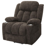 Houston Upholstered Power Lift Recliner Chair Dark Brown 603233P