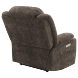 Houston Upholstered Power Lift Recliner Chair Dark Brown 603233P