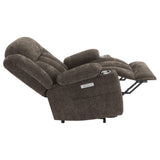 Houston Upholstered Power Lift Recliner Chair Dark Brown 603233P