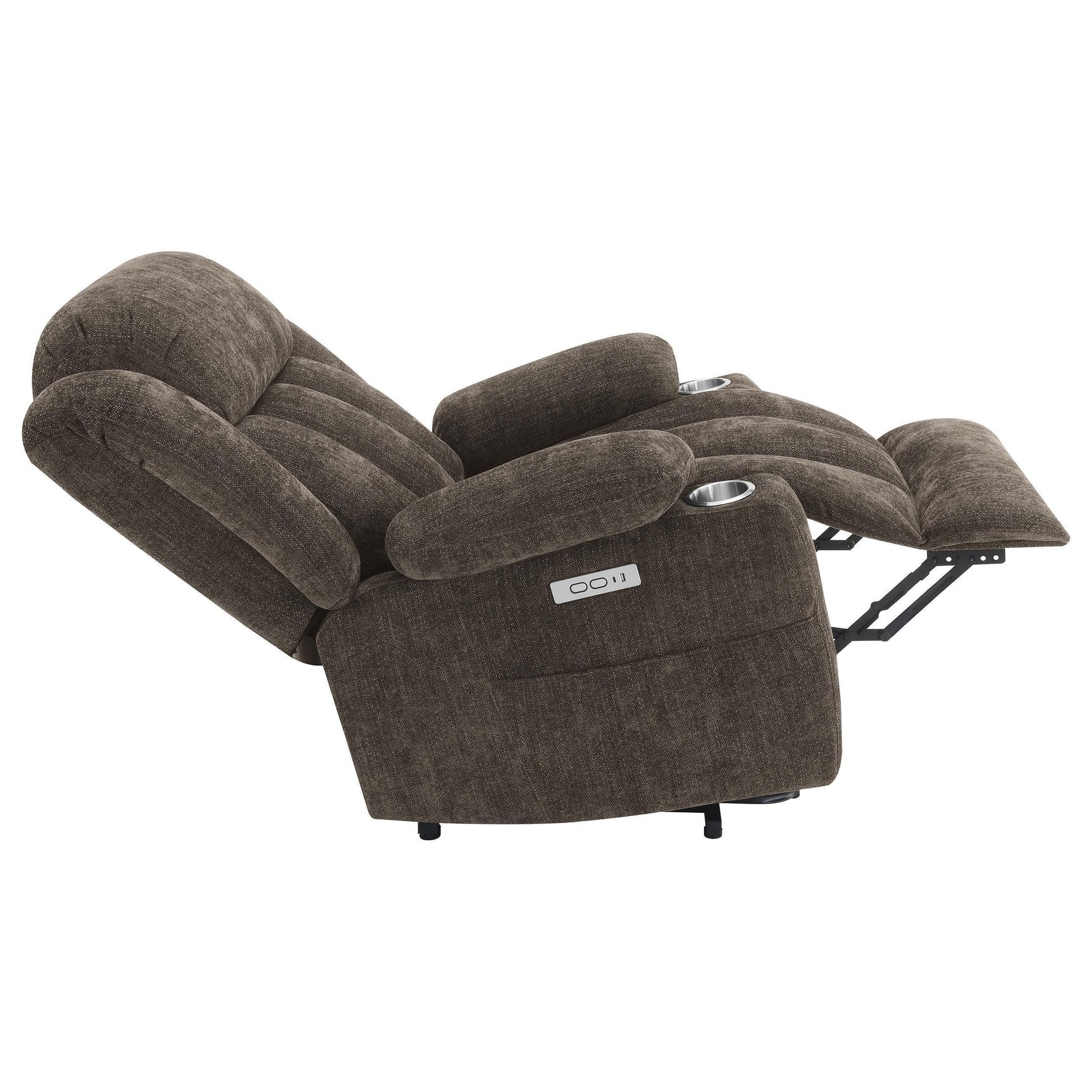 Houston Upholstered Power Lift Recliner Chair Dark Brown 603233P