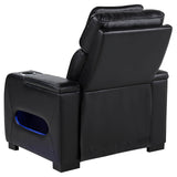Zuma Faux Leather Upholstered Dual Power LED Recliner Black