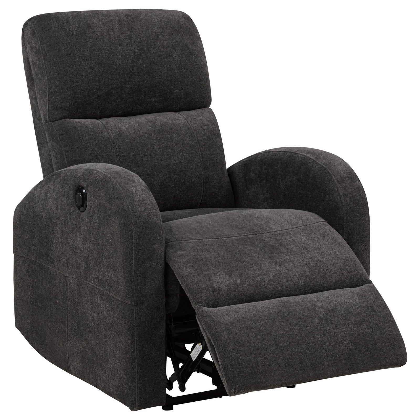 Grant Fabric Upholstered Power Recliner Chair Charcoal Grey