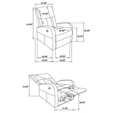 Grant Fabric Upholstered Power Recliner Chair Charcoal Grey