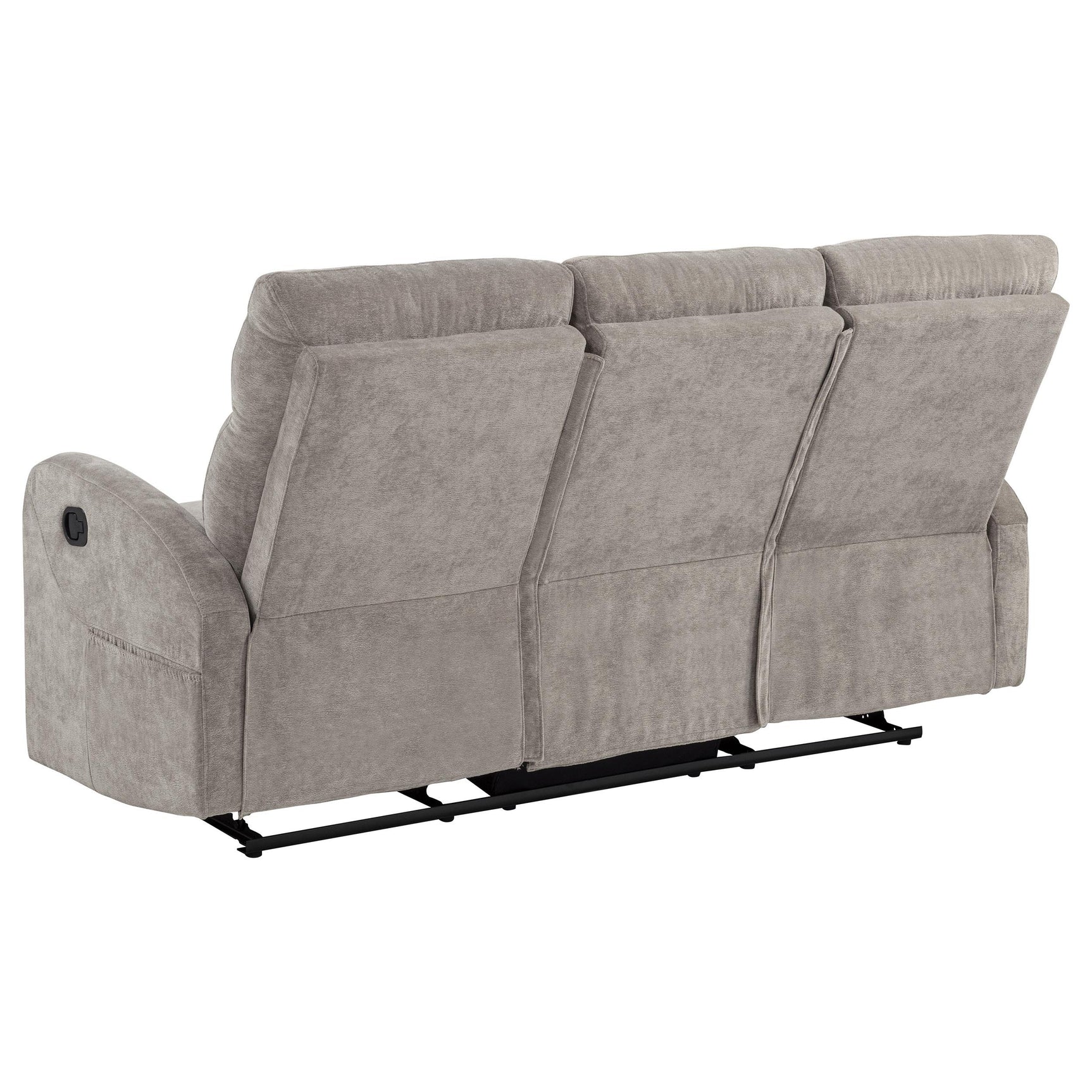 Hamilton Chenille Upholstered Manual Reclining Sofa Sand