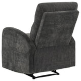 Hamilton 3-piece Chenille Manual Reclining Sofa Set Charcoal Grey