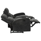 Hamilton Chenille Upholstered Manual Reclining Sofa Charcoal Grey