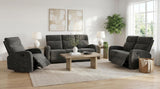 Hamilton Chenille Upholstered Manual Reclining Sofa Charcoal Grey