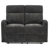 Hamilton Chenille Upholstered Manual Reclining Loveseat Charcoal Grey