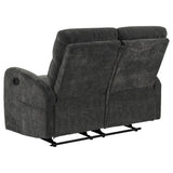 Hamilton Chenille Upholstered Manual Reclining Loveseat Charcoal Grey