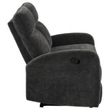 Hamilton Chenille Upholstered Manual Reclining Loveseat Charcoal Grey