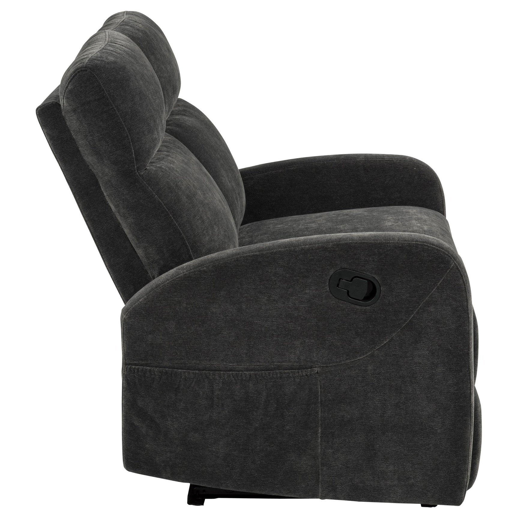 Hamilton Chenille Upholstered Manual Reclining Loveseat Charcoal Grey