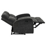 Hamilton Chenille Upholstered Manual Reclining Loveseat Charcoal Grey